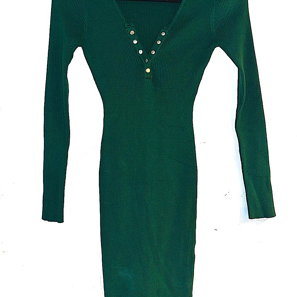 Hera Collection Emerald Green Long Sleeve Dress
